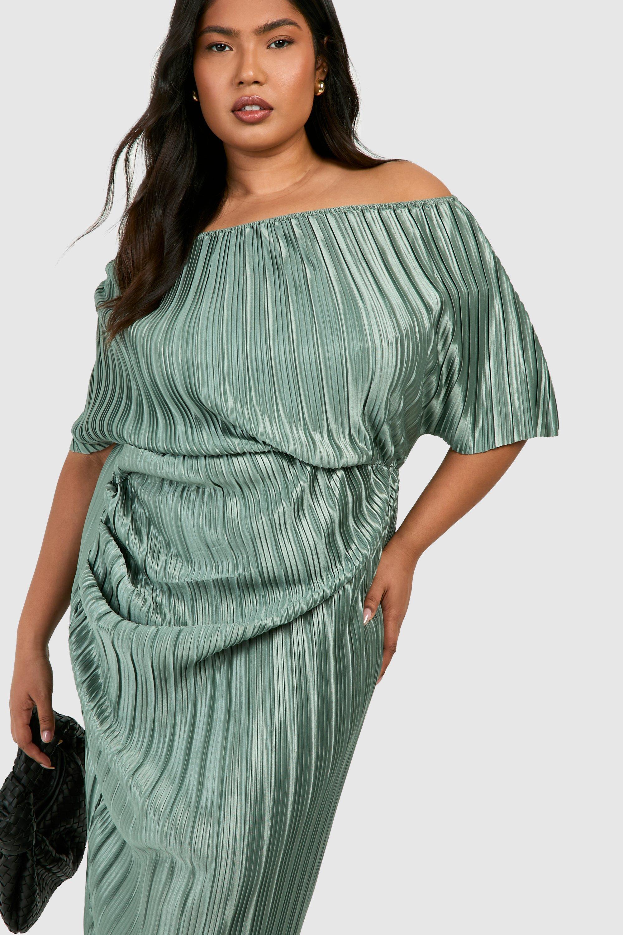 Plus size off the shoulder midi shops dress